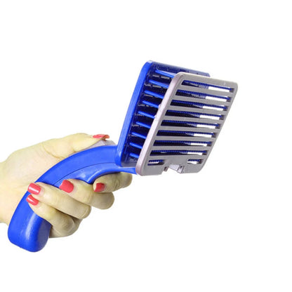 Self-Cleaning Slicker Brush for Dogs and Cats - Grooming and Shedding Comb Rake